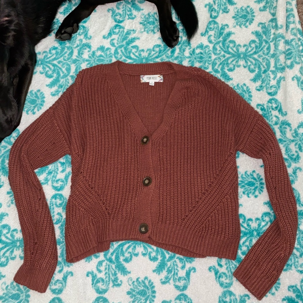 Pink Rose sweater/cardigan